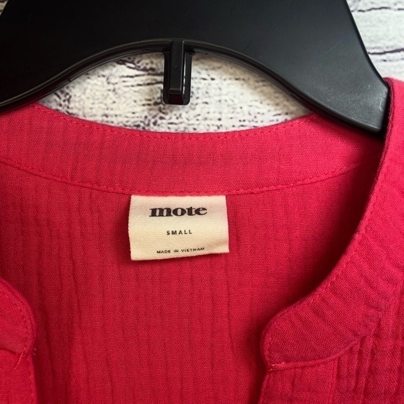 Mote Pink Textured Waffle Warm Top Sz Sm - Picture 3 of 5